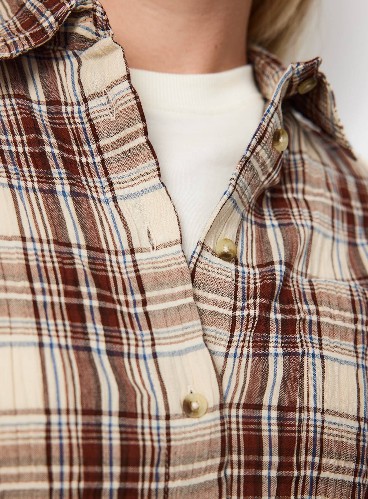 Brown Checked Long Sleeve Shirt 10 - Image 3